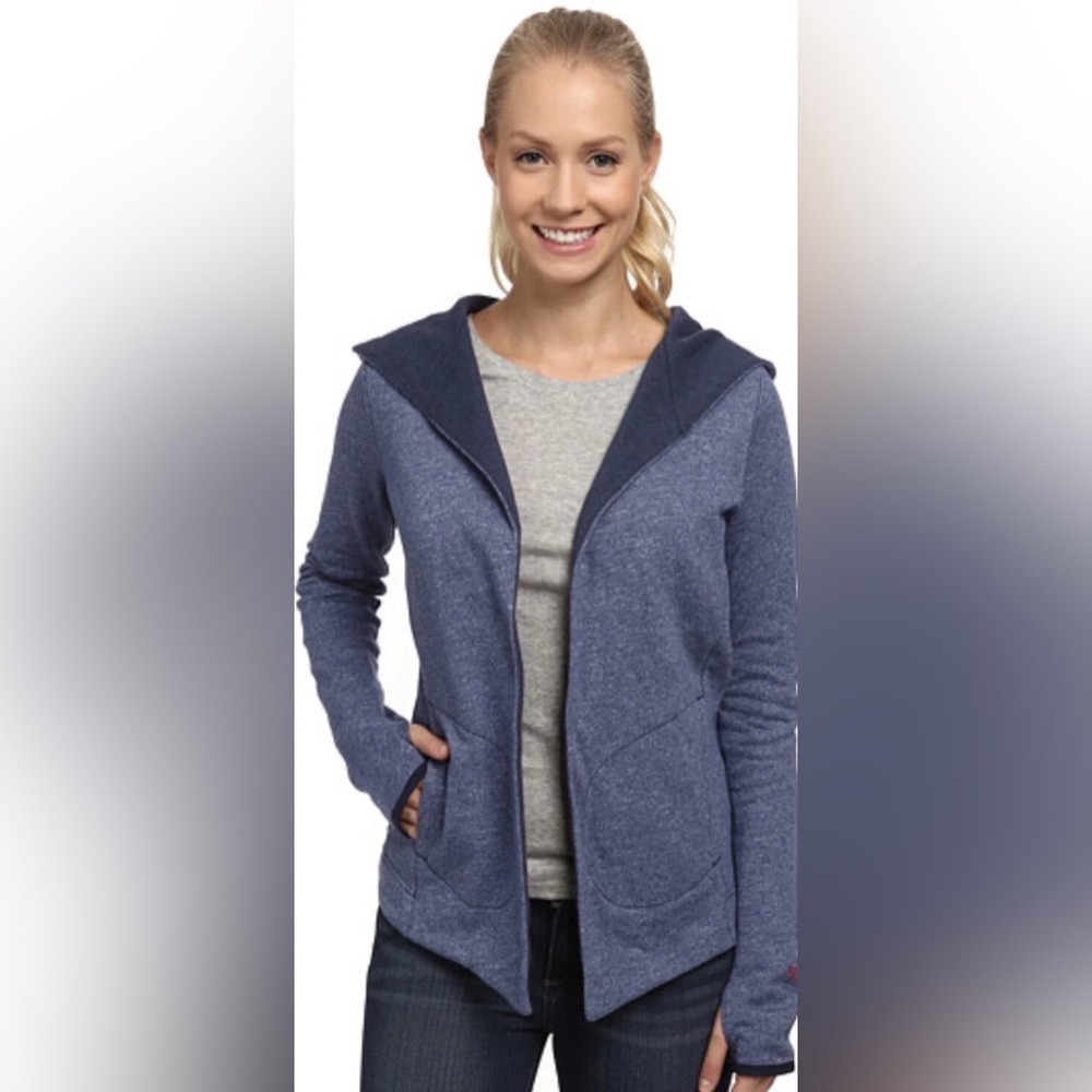 The North Face Women’s Medium Blue Hoodie Sweatshirt Cardigan with Thumb Holes